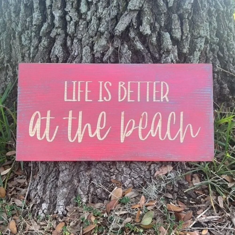Handmade sign, Life is better at the beach, Wall hanging, Beach decor, Sign